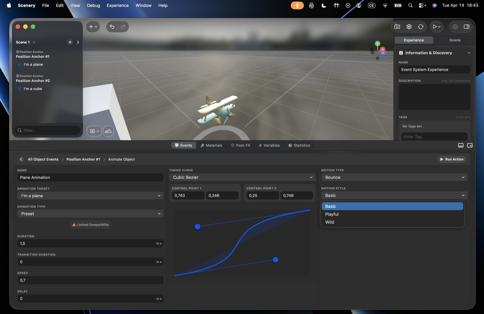 The Presets animation type – a motion type with Basic, Playful, and Wild styles