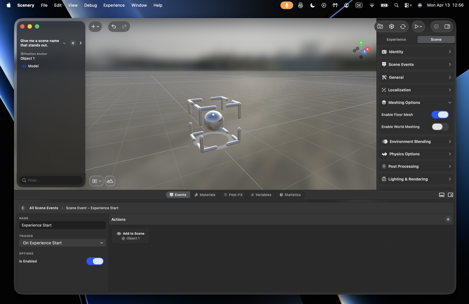 Meshing options – floor mesh and world meshing toggles