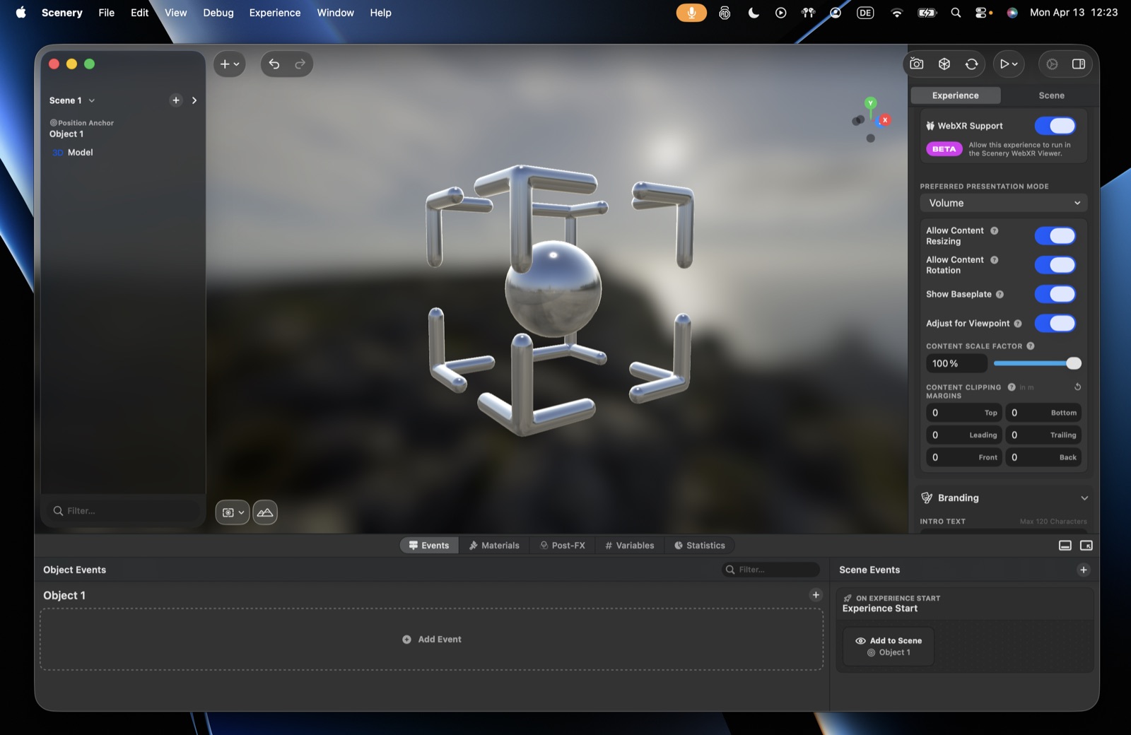Volume presentation mode – resize, rotation, base plate, adjust for viewport, content scale factor, and clipping margins