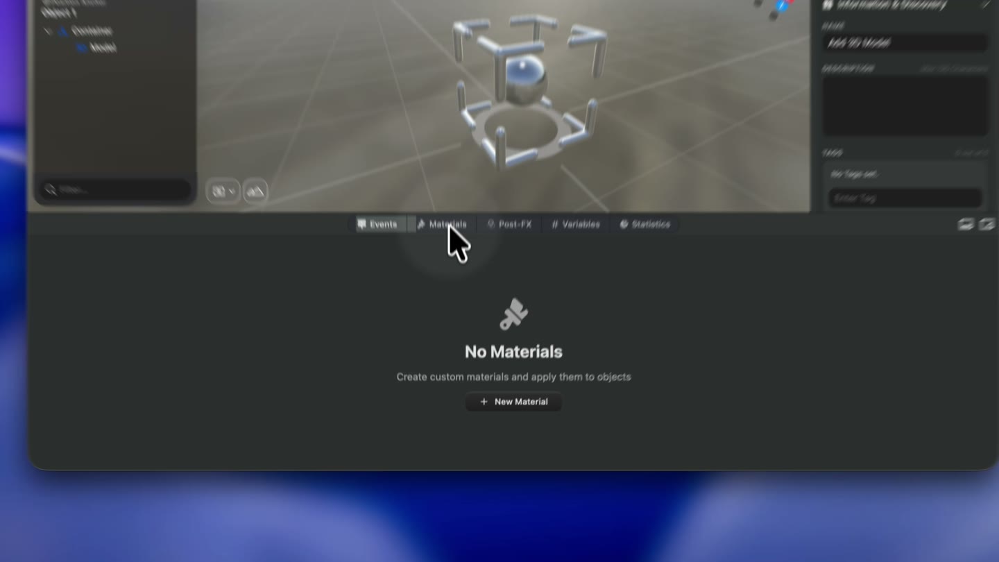 Create a MaterialX – Shader Graph material and apply it to an object through Material overrides.